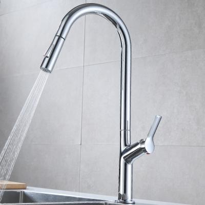 China 2021 Sense Faucets KAIJ Deck Mounted 304 Stainless Steel Sink Mixer Pull Down Sprayer High Arc Kitchen Faucet Black for sale