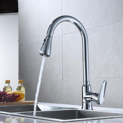 China Modern Commercial Luxury Sink Faucets KAIJ China Sense Stainless Steel Chrome CUPC Pull Out Spray Faucet Kitchen Mixer Tap for sale