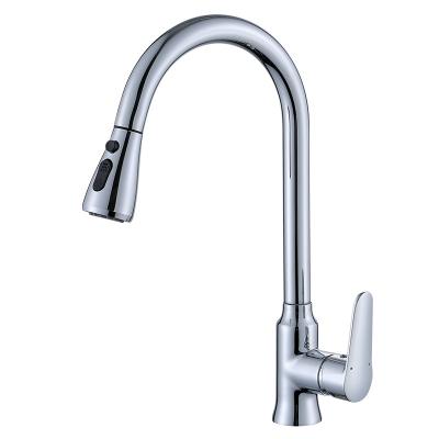 China Sense KAIJ Faucets Brushed Nickel Kitchen Faucet Single Hole Pull Out Spout Kitchen Sink Sprayer Head Black Chrome Mixer Tap for sale