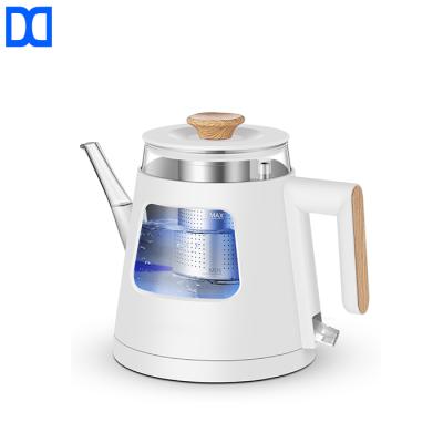 China 360 Degree Food Grade 1L Rotating Glass Top Sale Amazon Base White Electric Kettle With Infuser for sale