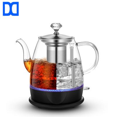 China New Temperature Control Item Automotive Cut High Borosilicate Glass Kettle 0.8L For Water Heating for sale