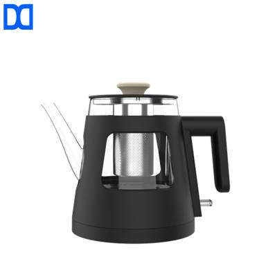 China 360 Degree Rotation Low Hot Sale Fast Heating Speed ​​1L Black Glass Cordless Kettle For Water Coffee Heating for sale