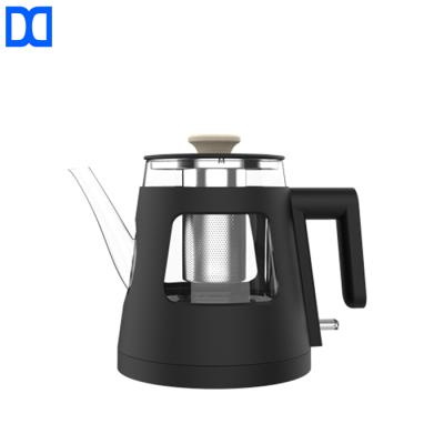 China 360 Degree High Rotation 3-5 Minutes Borosilicate Kettle Quick Glass Electric Gooseneck High 1L For Hotel for sale