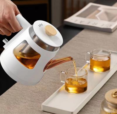 China 360 Degree Rotation Base Hot Selling White Mini Portable Glass Electric Kettle 1L For Business Gifts for sale