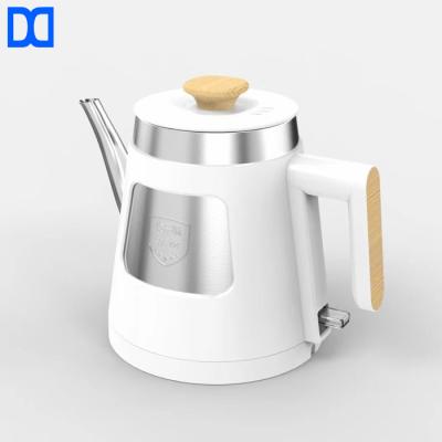 China Hot Selling 360 Degree Rotation Base Wall Construction 304 Stainless White Electric Kettle Double 1L Gooseneck for sale