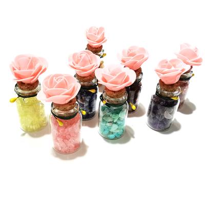 China Europe Wholesale Crystal Open Natural Crystal Gift Wishing Bottle Healing Stone Raw Crystal Quartz Gravel Rough Set Wedding for sale