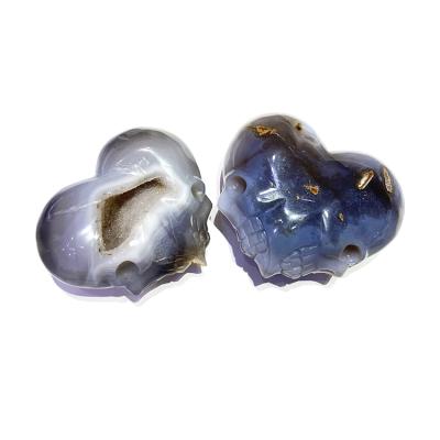 China Wholesale Natural Mineral Crystal Heart Shaped Crystal Cave Agate Donghai Cluster Heart Shaped Skulls For Divination for sale