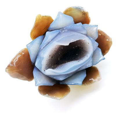 China China Natural Crystal Agate Cave Flower Shape 3D Agate Crystal Three Dimensional Flowers For Wedding Home Decor for sale