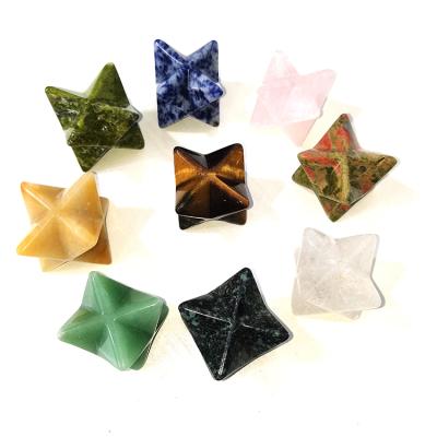 China Wholesale Natural Stone Merkaba Pendant from Donghai Crystal Pendant Hexagram Dangle Necklace for Healing for sale