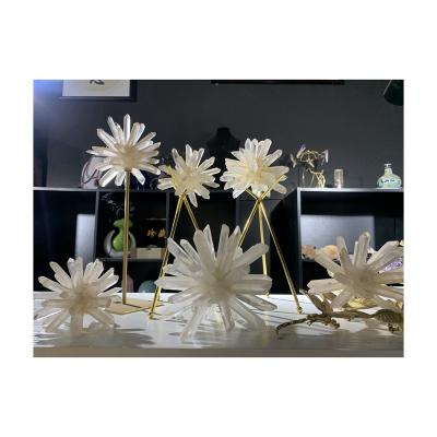 China Donghai Design Unique Hot Sale Creative Copper Ornaments Stand White Crystal Dandelion Gift for sale