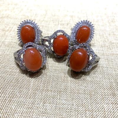 China China wholesale natural rings for women high quality classic southern red agate rings with finetextue and bright translucency for sale