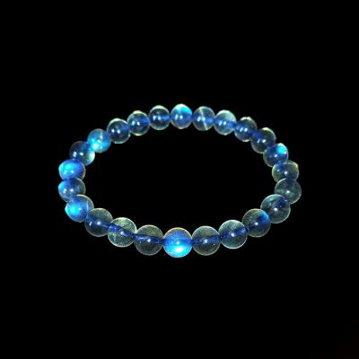 China China Wholesale High Quality Shining Stone Beaded Blue Crystal Hand Strings Moonstone Round Bead Blue Moonstone Bracelet For Gift for sale