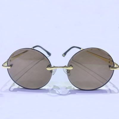 China China brand style crystal sunglasses wholesale customizable unisex round natural crystal retro sunglasses for sale