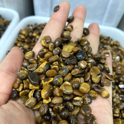 China Wholesale Natural Donghai Crystal Tiger Eyes Tumbled Stones Unpolished Tiger Eyes Gravel Stone For Healing for sale