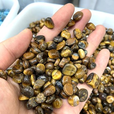 China Wholesale Natural Donghai Crystal Tiger Eyes Tumbled Stones Unpolished Tiger Eyes Gravel Stone For Healing for sale