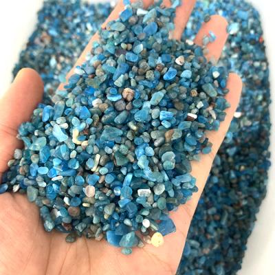 China Wholesale Natural Unpolished Blue Apatite Gravel Stone from Donghai Crystal Blue Apatite Tumbled Stones for Healing for sale