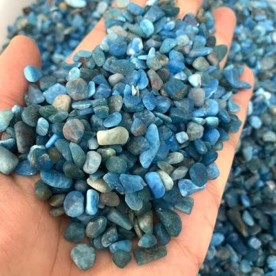 China Wholesale Natural Unpolished Blue Apatite Gravel Stone from Donghai Crystal Blue Apatite Tumbled Stones for Healing for sale