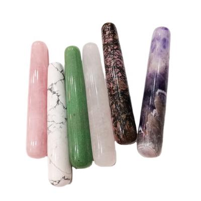 China China natural crystal the acupuncture point massage stick stone crystal scraping pearl massage tools amethyst for sale