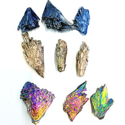 China Wholesale Natural China Tourmaline Black Crystal Feather Group Peacock Color Electroplating Mineral Samples For Home Decoration for sale