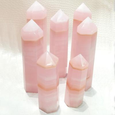 China Wholesale Natural Donghai Gemstone Healing Various Stones Calcite Clear Pink Crystal Wand Point Love Gift Custom for sale