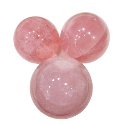 China Natural Quartz Crystal Balls For Sale of Natural Pink Sphere Healing Rose Quartz Decoration Pink Crystal from Donghai for sale