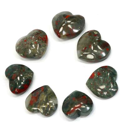 China Wholesale Europe Natural Crystal Loving Hearts Carving Home Decorations African Bloodstone Heart for sale