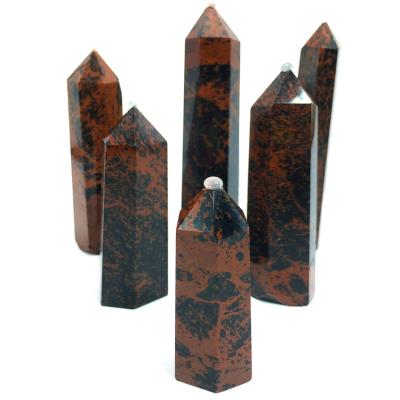 China Wholesale Europe Stones Natural Crystal Points Home Decorations For Healing Red Obsidian Tower for sale