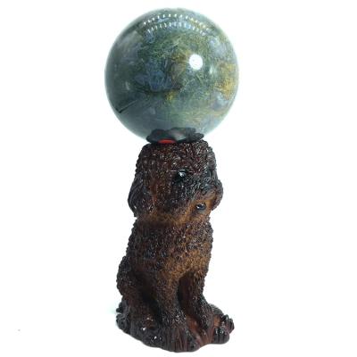 China Europe wholesale crystal sphere stand teddy dog ​​crystal ball represents home decoration for sale