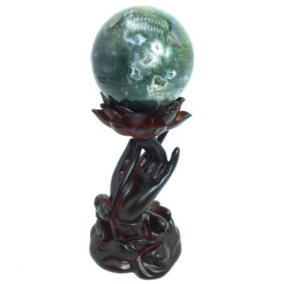 China Home Flower Crystal Ball Sphere Wholesale Crystal Stand Decorations Buddhism Hand Stands From Europe for sale