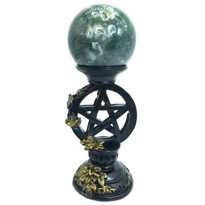 China Home Star Pentagon Crystal Ball Stands Wholesale Crystal Flower Europe Sphere Decorations Stand for sale