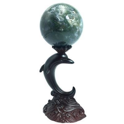 China Home Spray Animals Crystal Ball Stands Europe Sphere Wholesale Crystal Holder Decorations Dolphin for sale