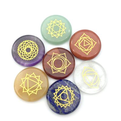 China Wholesale Europe Chakra Natural Crystal Decoration Engraved Palm Stones Worry Stones For Healing for sale