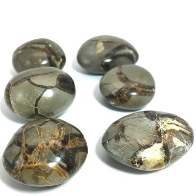 China Wholesale Natural Crystal Hand Pieces From Europe Cobblestone Septarium Polished Palm Stones For Relax for sale