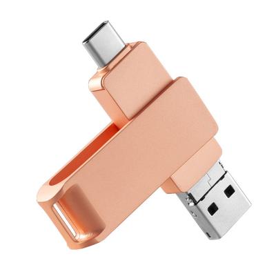 China Metal Multifunctional Swivel Otg Pen Drive 3 in 1 Type C Usb3.0 Otg Flash Drive 8gb 16gb 32gb 64gb 128gb Pendrives for sale