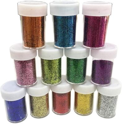 China Shatterproof 24colors Glitter Powder Glitter For Mud Christmas Arts And Crafts Loose Polyester Acrylic Glitter Eyeshadow for sale