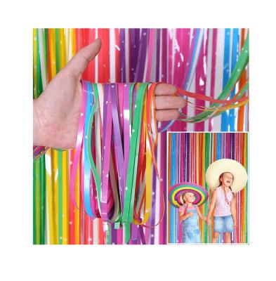 China Durable Colorful Foil Fringe Curtain Backdrop - 6.6 x 3.3 ft Photo Booth Backdrop Curtain for Parties Tinsel Curtain Fringe Backdrop for sale