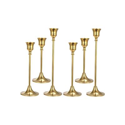 China Wedding Decor Set of 3 Gold Candlestick Holders Taper Decorative Candle Holders Candle Holder for Home Wedding Dining, Party for sale