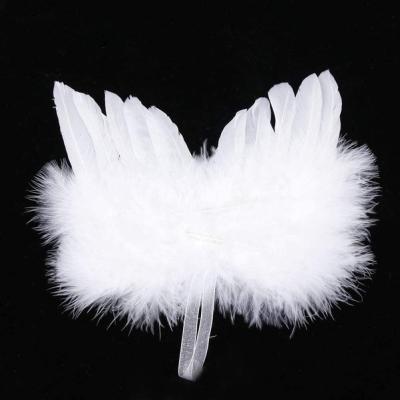 China Eco-Friendly Recycle Christmas Angel Wing White Feather Lovely Chic Angel Christmas Tree Decoration Hanging Ornament For Party Wedding, Christmas for sale