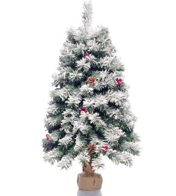 China Christamas Decoration 35inch Artificial Christmas Tree Pine Decorated 120 Branch Snow White Tips for sale