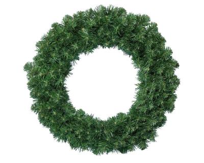 China Traditional Artificial Pine Wreath Christmas PVC Christmast Plain Ornament Soft Diameter 50cm for sale