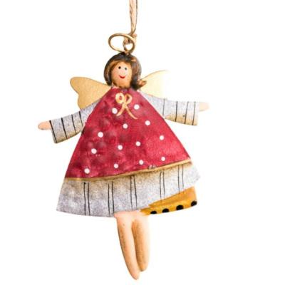 China Eco - Friendly Recycle Metal Angels Decor Various Colors Vintage Christmas Santa Dancing Ornament for sale