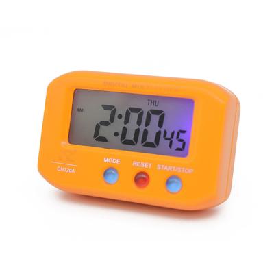 China Calendars Shape Digital LCD Car Clock Mini Colorful Electronic Table Car Clock for sale