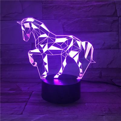 China Customized Amazing Decoration Color Changing Lucky Unicorn Design Visual 3D Lamp LED Night Light for sale