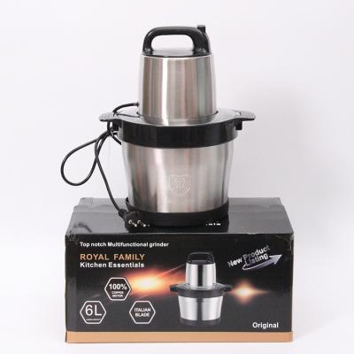 China EU Hotel 2021 Plug 1000W 6L Large Capacity Stainless Steel Hot Food Mixer Electric Food Chopper Machine for sale