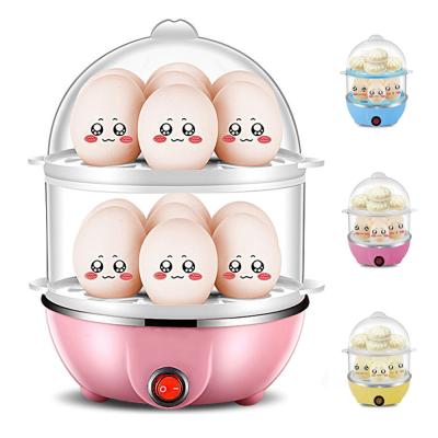 China Outdoor Household Double Layer Automatic Mini Breakfast Automatic Chicken 14 Egg Cooker Electric Fast Boiler for sale