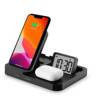 China Solar Panel Charge 3 in 1 Smart Portable Phone Stand 10w Fast Wireless Charger Wireless Charging Station Holder for sale