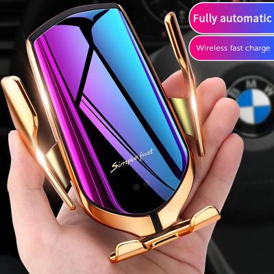 China Car Charger R1 10W Car Radio Smart Sensor Wireless Charging R1 10W Phone Sensor Air Vent Simple Simple Fast Wireless Charging Infrared Smart Holder for sale