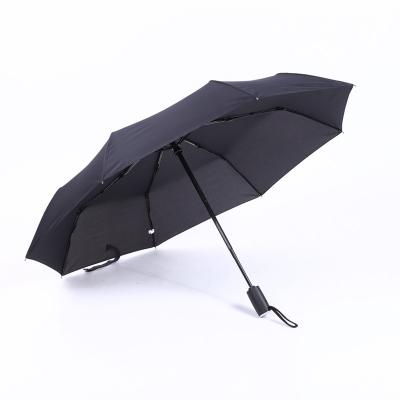 China Repellency Top Hot Sales Drinking Water Windproof Small Black Automatic Triple Folded Umbrella for sale