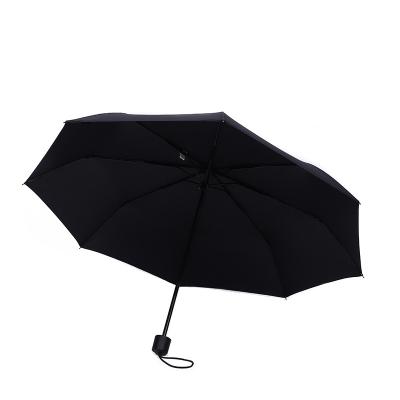 China Water Repellency Top Best Selling Outdoor High Quality Portable Black Triple Folded Umbrella for sale