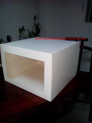 China white paper folding up  cake box 12*42*12cm with clear PVC window 8*20cm for sale